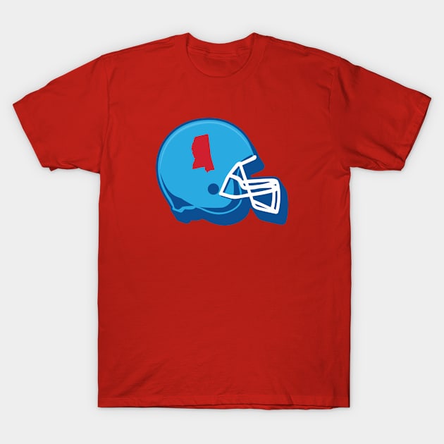 Mississippi Outline Football Helmet T-Shirt by SLAG_Creative